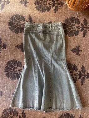 Urban Outfitters BDG Light Blue Denim Flared Maxi Skirt